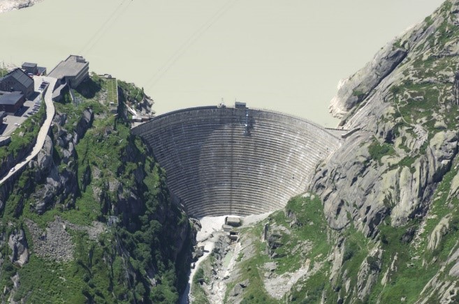 Aerial image Spitallamm dam